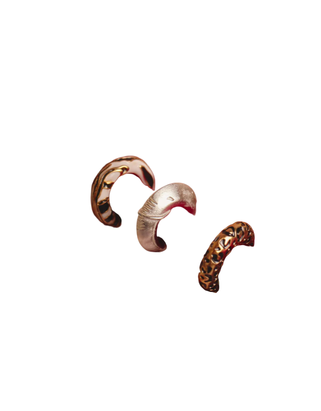 Safari Set of 3 Golden & Silver Earcuffs