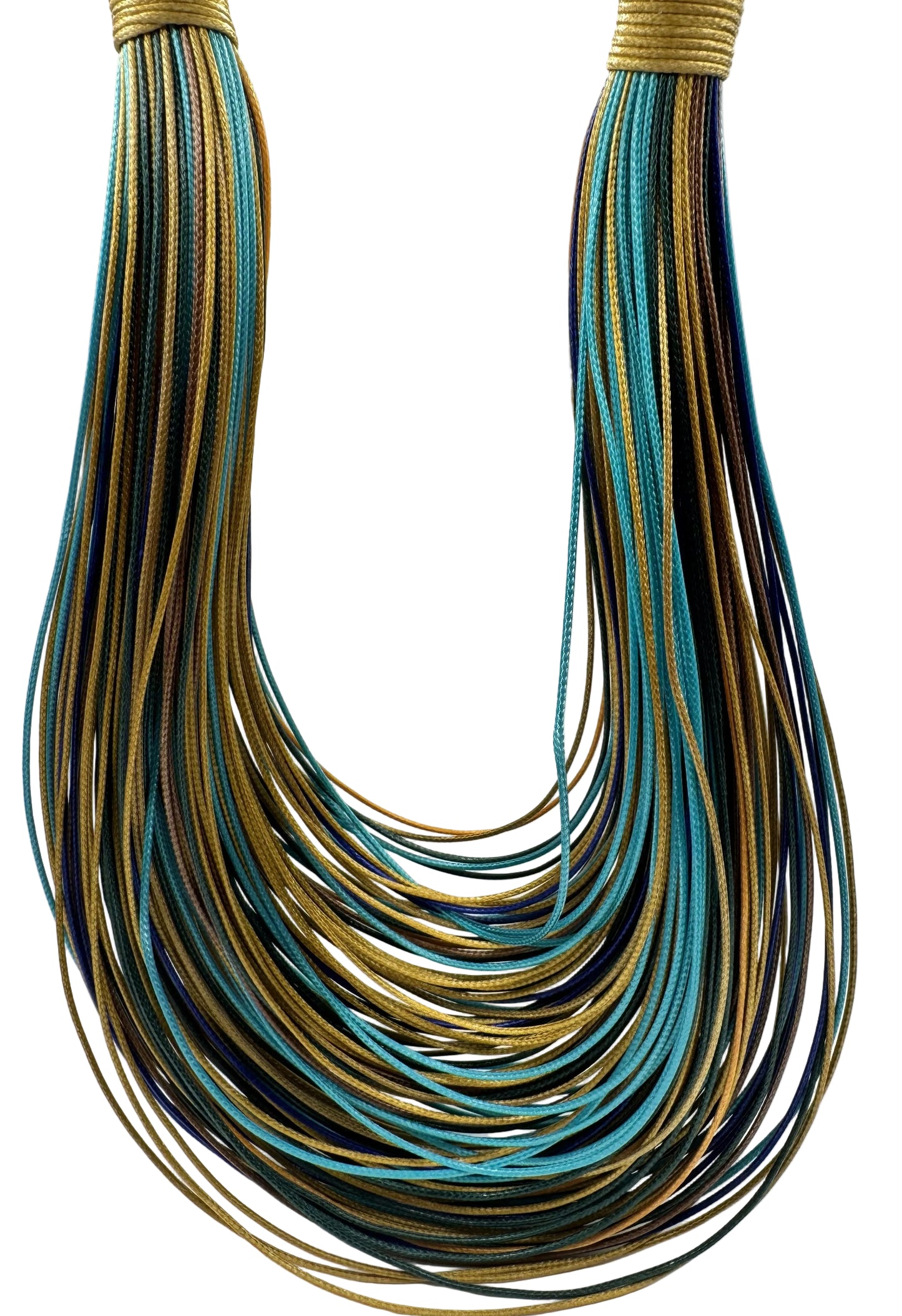 Afrika Necklace in Yellow, Aquamarine and Dark Green