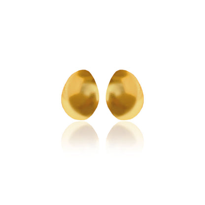 Pair of Andinia golden stud earrings on a white background