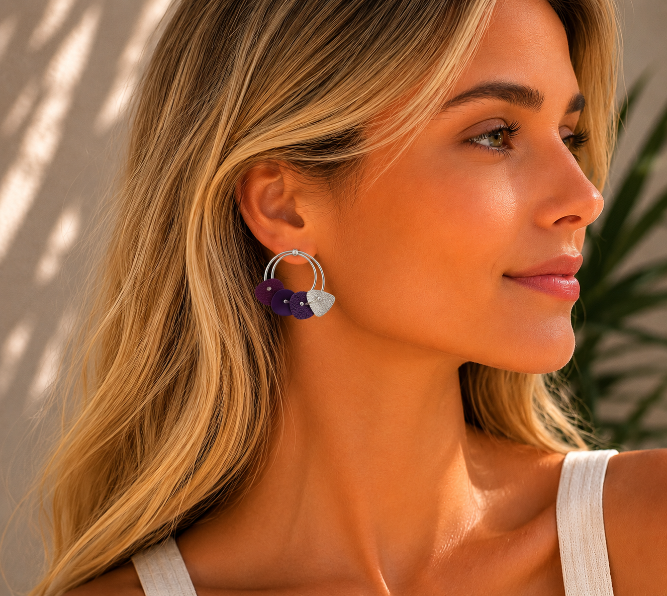 Inca Silver Earrings - Purple version