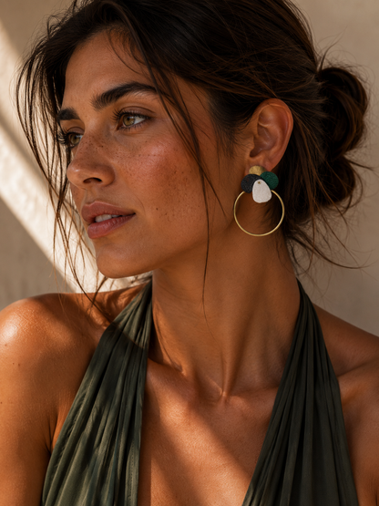 Hummingbird Earrings - Green and Blue