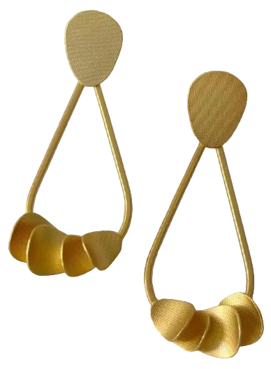 Teardrop gold earrings