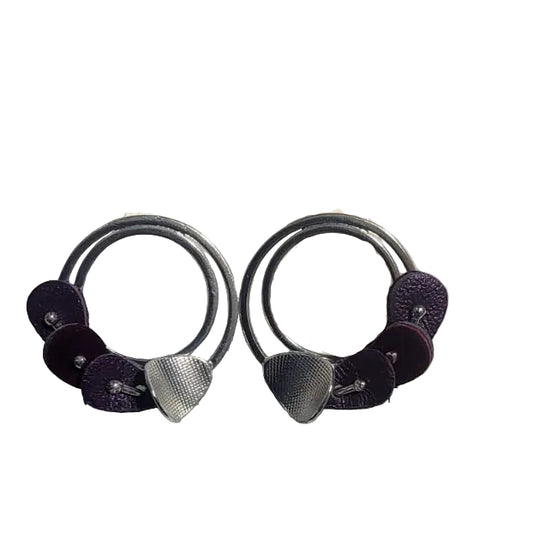Inca Silver Earrings - Purple version