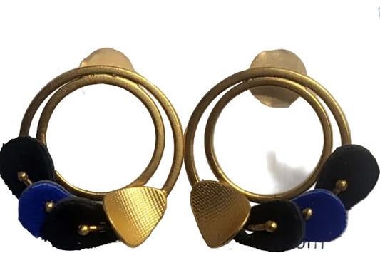 Inca Earrings - Black and Blue