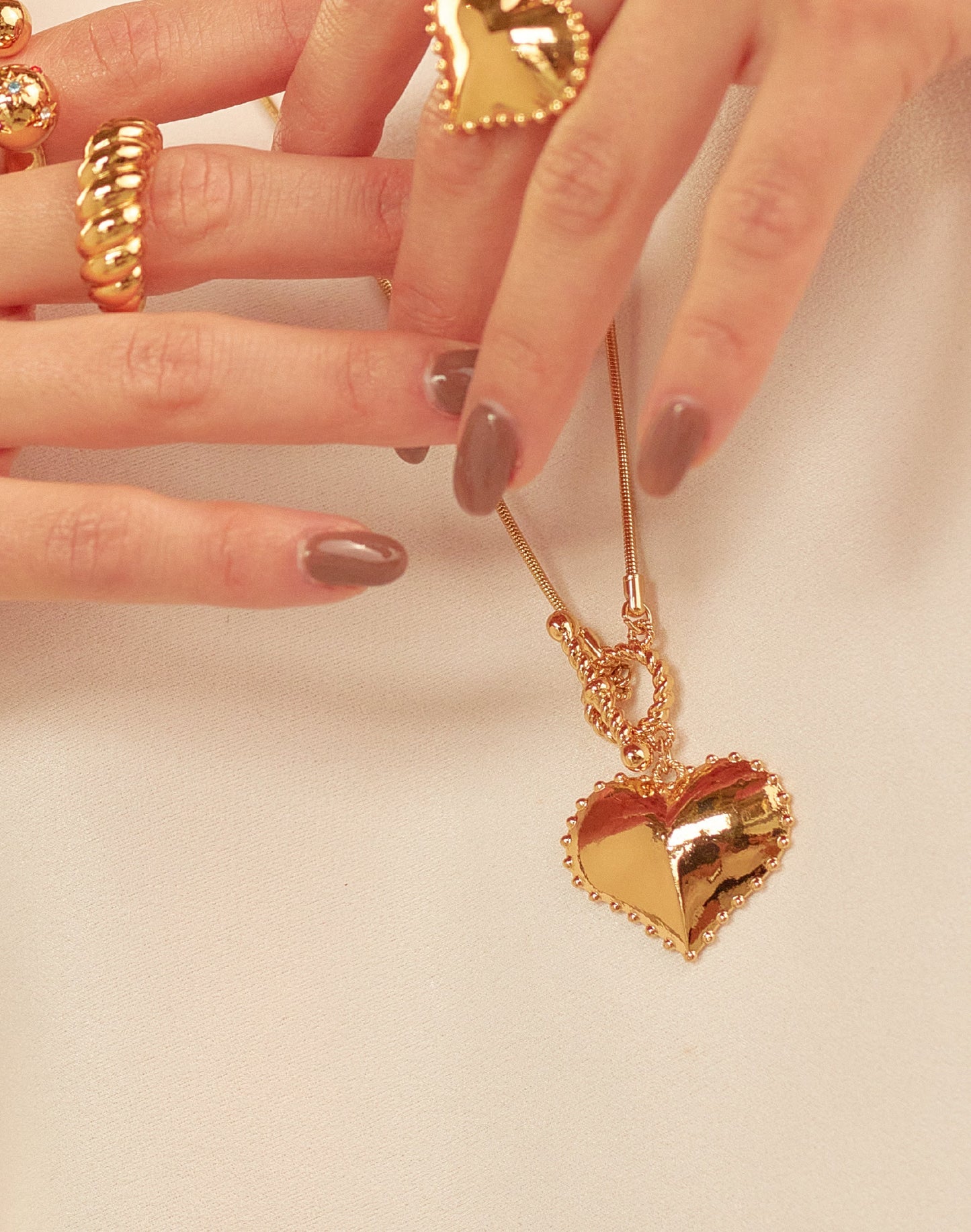 Gold heart-shaped necklace