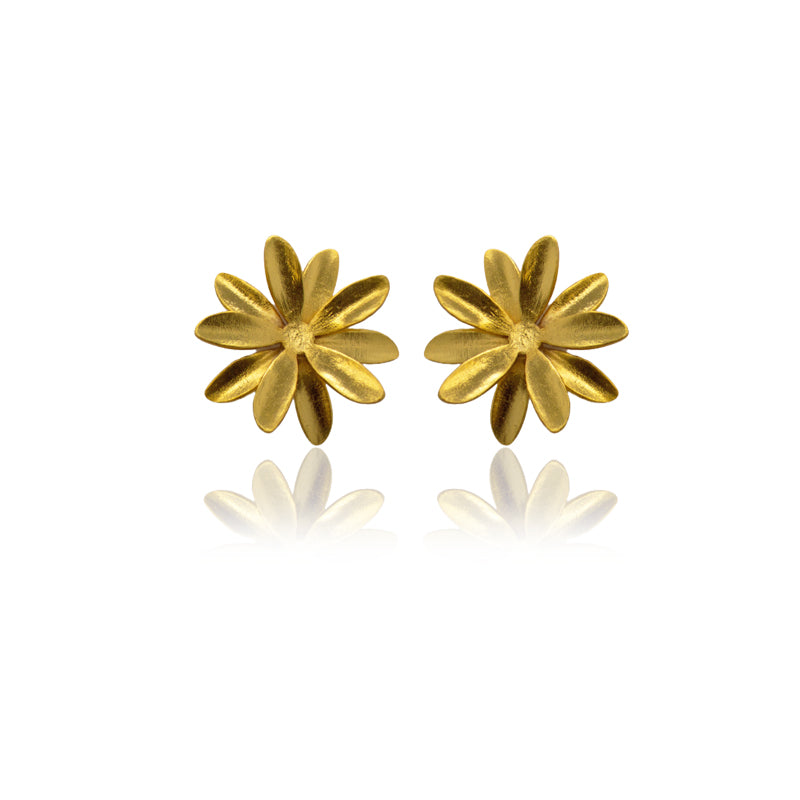A pair of Passiflora Golden Stud Earrings
