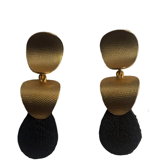 Velvet earings gold and black