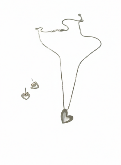 Infinity Silver Necklace & Earrings Set