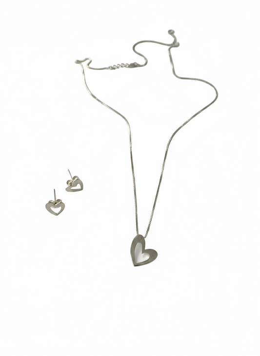 Infinity Silver Necklace & Earrings Set