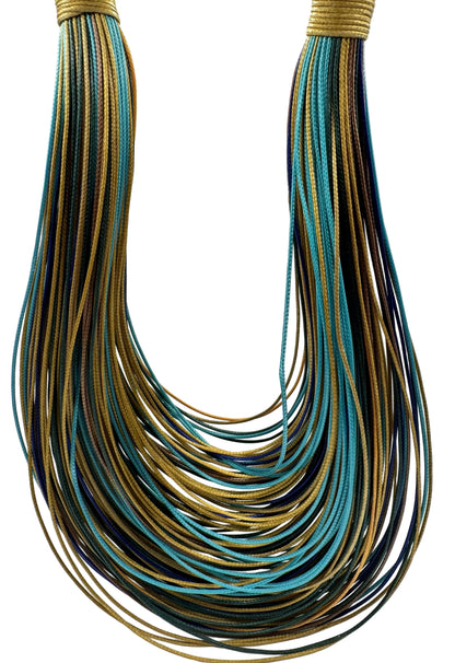 Afrika Necklace in Yellow, Aquamarine and Dark Green