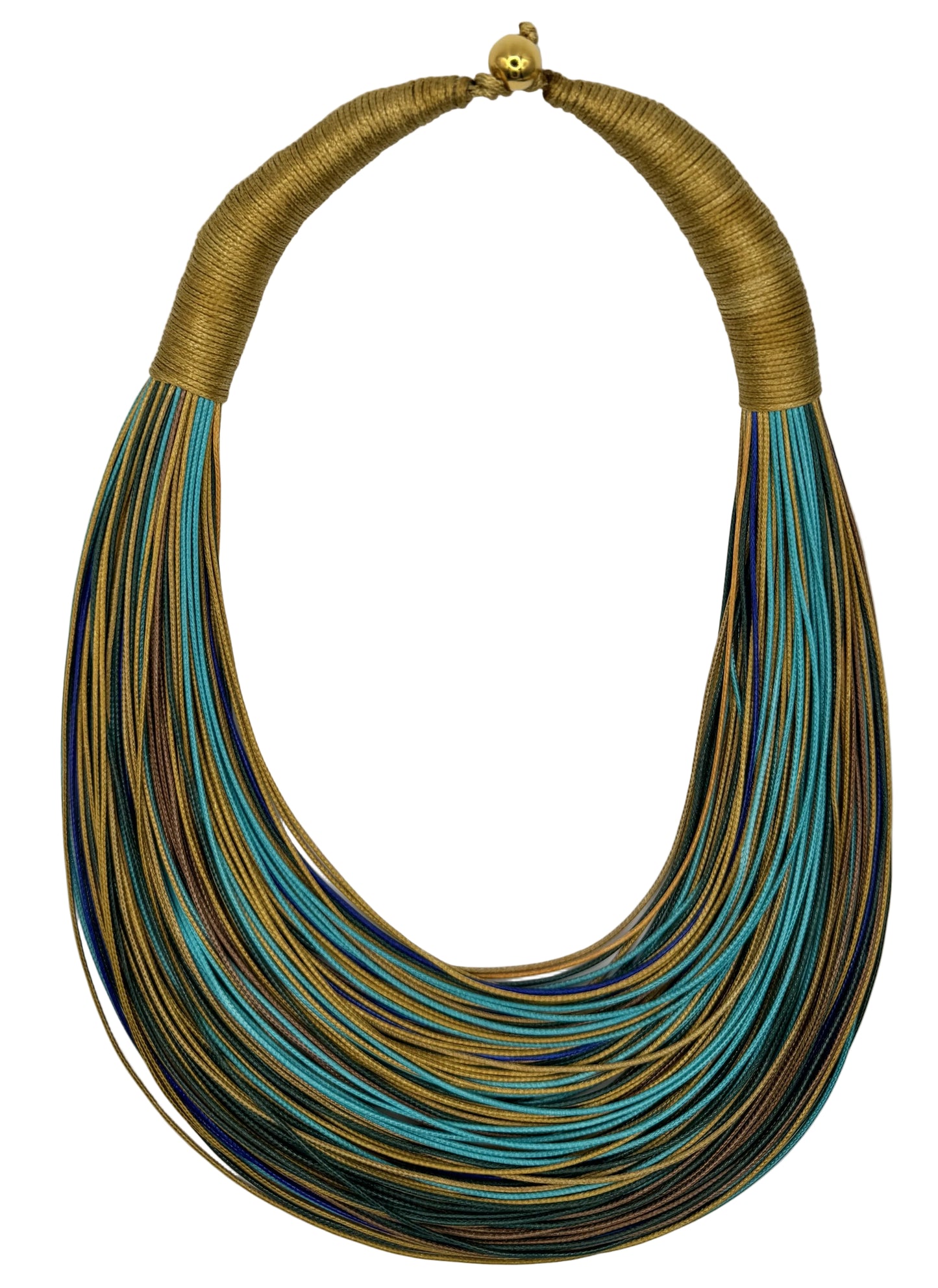 Afrika Necklace in Yellow, Aquamarine and Dark Green