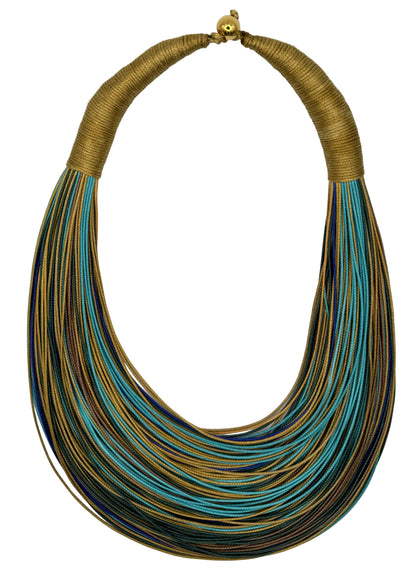 Afrika Necklace in Yellow, Aquamarine and Dark Green