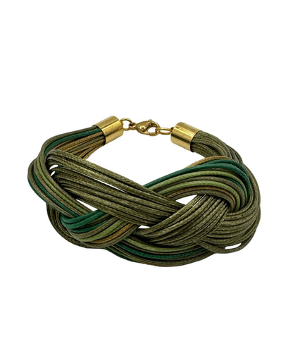 Bracelet Infinity light green, green and yellow