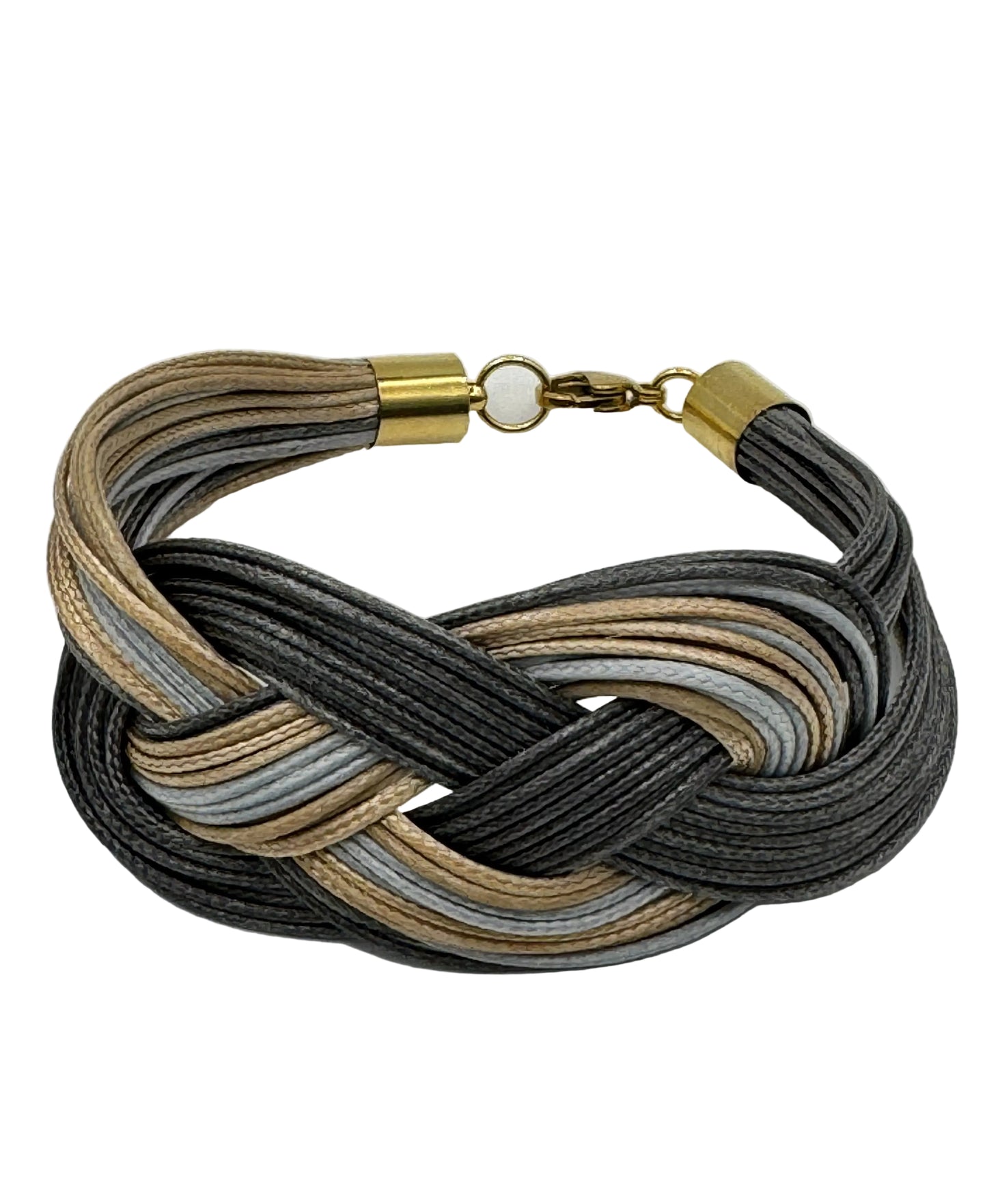 Bracelet Infinity grey, yellow and beige