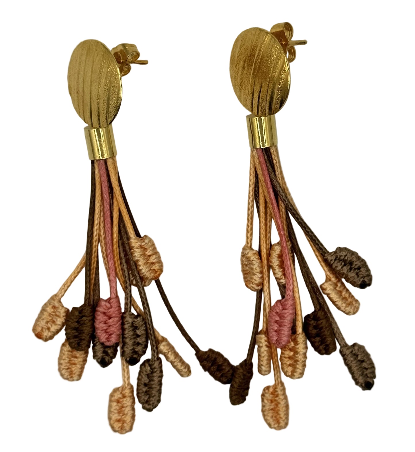 Drops earrings brown and beige