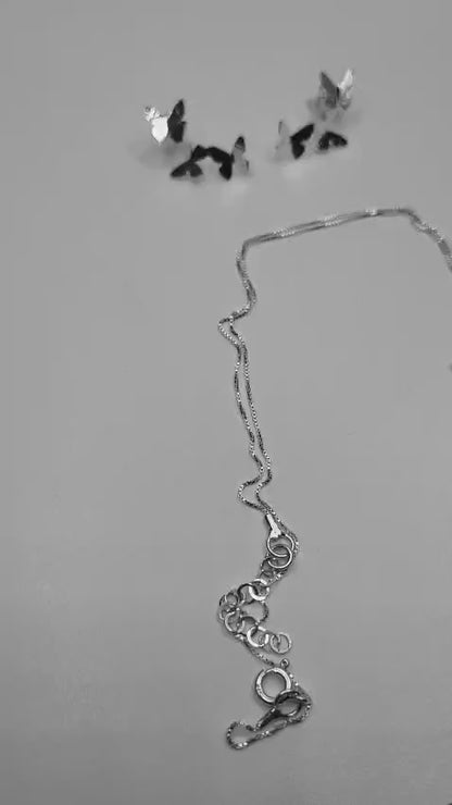Butterfly Waterfall Silver Necklace & Earrings Set