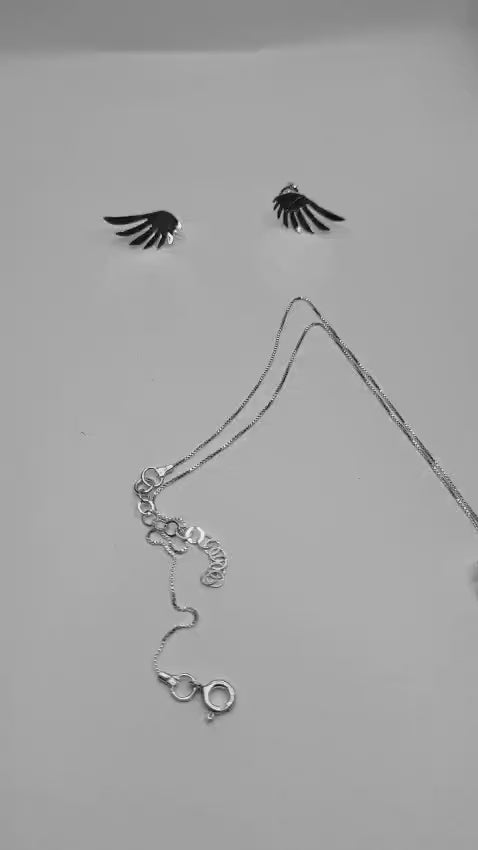 Phoenix Silver Necklace & Earrings Set